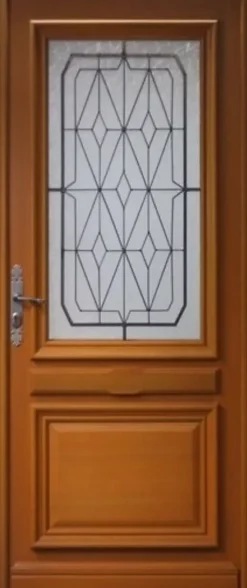 Porte D'entrée Bois Vitrée Anis, H.215xl.90 Côte Tableau P.droit-Gd Menuiseries Best