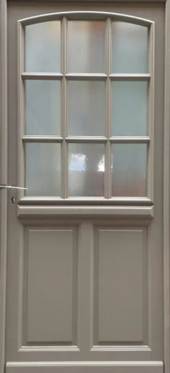 Gd Menuiseries Porte D'entrée Bois Vitrée Alban Gris Ral 7039, H.215xl.90 Côte Tableau P.droit
