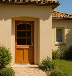 Gd Menuiseries Porte D'entrée Bois Vitrée Agatha, H.215xl.80 Côte Tableau P.gauche