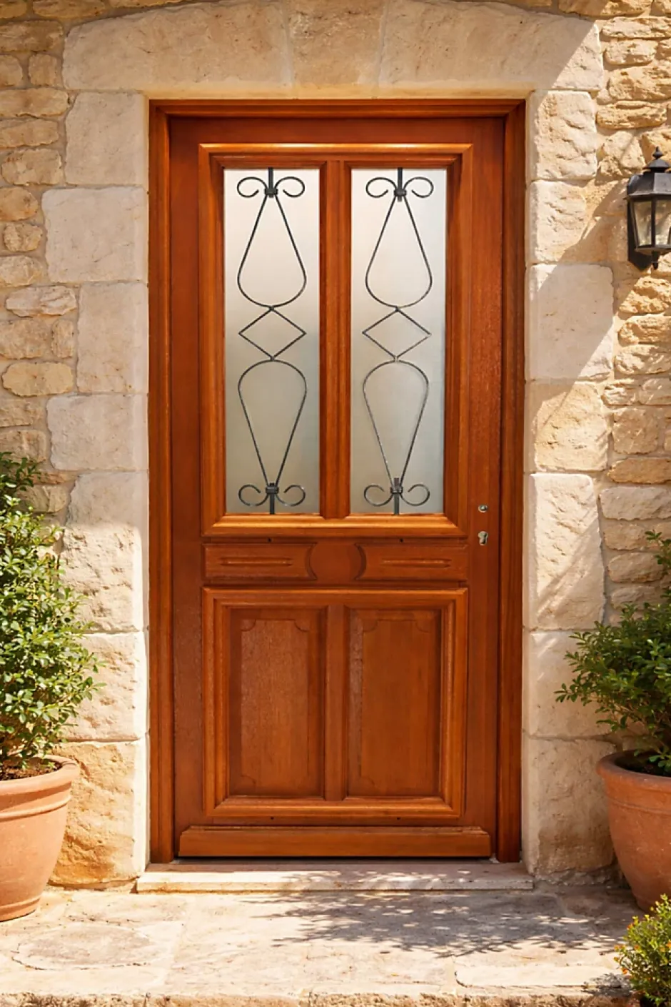 Gd Menuiseries Porte D'entrée Bois Vitrée Baya, H,200xl,80 Côte Tableau P,gauche