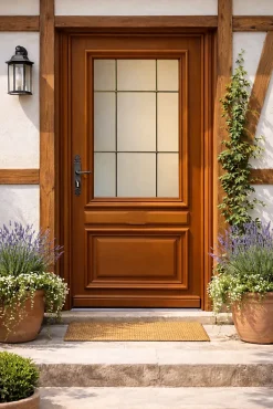 Gd Menuiseries Porte D'entrée Bois Vitrée Cornelia, H.215xl.90 Côte Tableau, P.droit