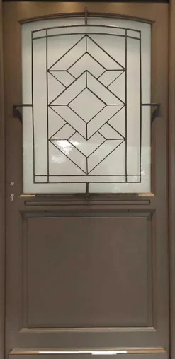 Gd Menuiseries Porte D'entrée Bois Vitrée Elodie Gris Ral 7039, H.215xl.90 Côte Tableau P.droit