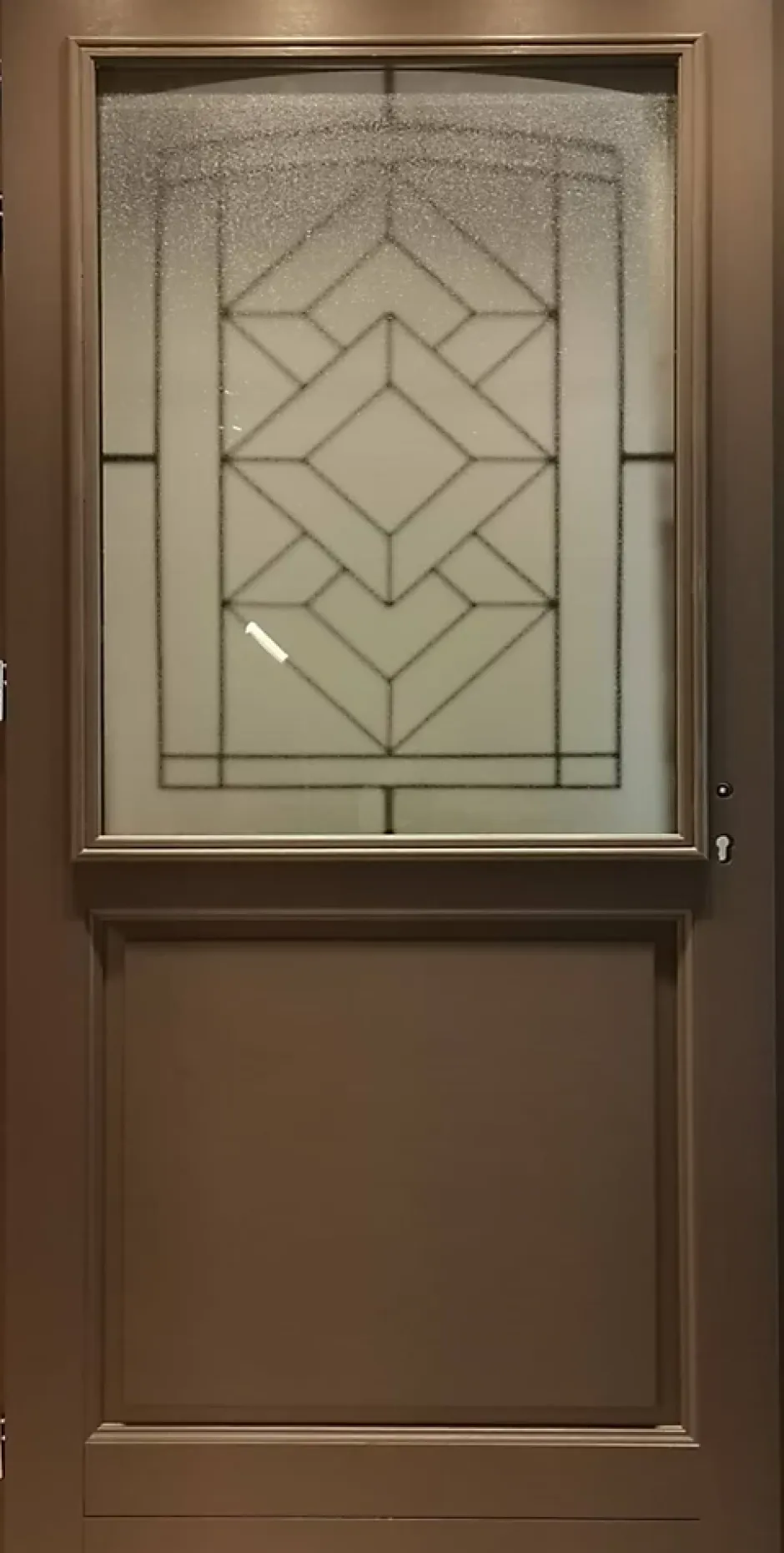 Gd Menuiseries Porte D'entrée Bois Vitrée Elodie Gris Ral 7039, H.215xl.90 Côte Tableau P.droit