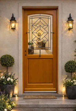 Gd Menuiseries Porte D'entrée Bois Vitrée, Elioth, H.215xl.90 Côte Tableau P.droit