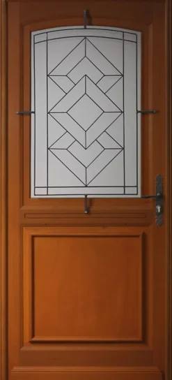 Gd Menuiseries Porte D'entrée Bois Vitrée Elma, H.215xl.90 Côte Tableau P.gauche