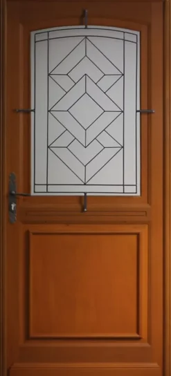 Gd Menuiseries Porte D'entrée Bois Vitrée Elma, H.215xl.90 Côte Tableau, P.droit
