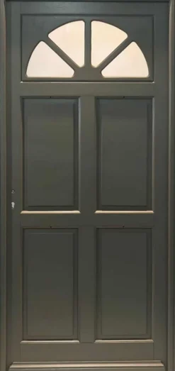 Gd Menuiseries Porte D'entrée Bois Vitrée Fiacre Gris Ral 7039, H.215xl.90 Côte Tableau, P.droit