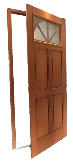 Porte D'entrée Bois Vitrée Ferji, H.215xl.90 Côte Tableau P.gauche-Gd Menuiseries Discount