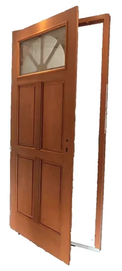 Gd Menuiseries Porte D'entrée Bois Vitrée Ferji, H.215xl.90 Côte Tableau, P.droit