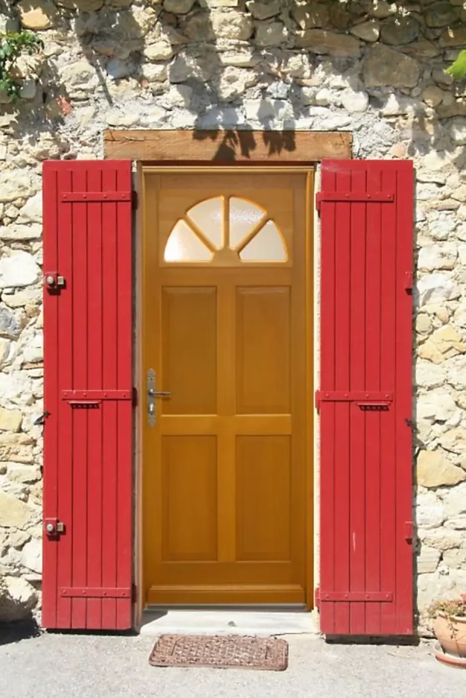 Gd Menuiseries Porte D'entrée Bois Vitrée Ferji, H.215xl.90 Côte Tableau, P.droit