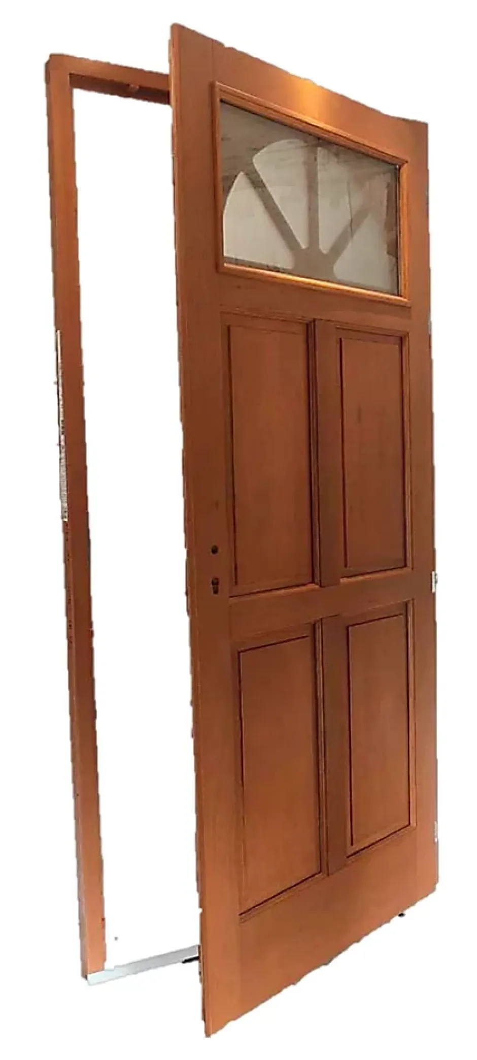 Porte D'entrée Bois Vitrée Ferji, H.215xl.90 Côte Tableau P,gauche, Poignée, Barillet-Gd Menuiseries Clearance