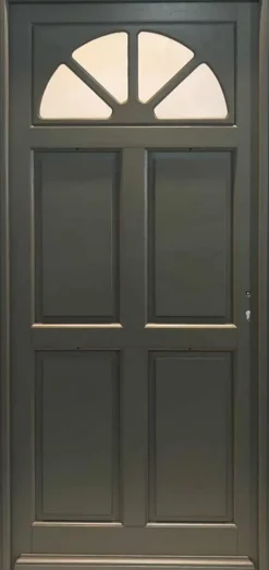 Gd Menuiseries Porte D'entrée Bois Vitrée Fiacre Gris Ral 7039, H.215xl.90 Côte Tableau P.gauche