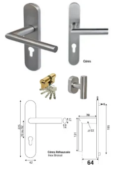 Porte D'entrée Bois Vitrée Mathis, H,200xl,80 Côte Tableau P.droit, Poignée, Barillet-Gd Menuiseries