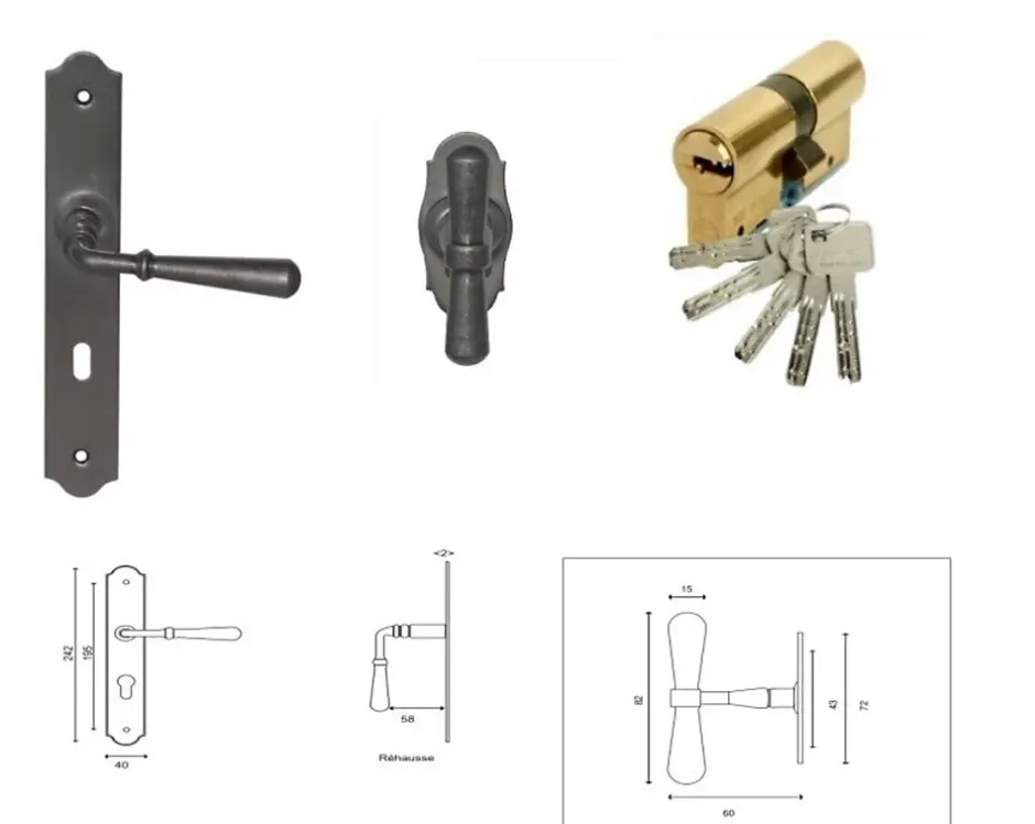 Gd Menuiseries Porte D'entrée Bois Vitrée Marine, H.215xl.80 Côte Tableau, P.gauche , Poignée, Barillet
