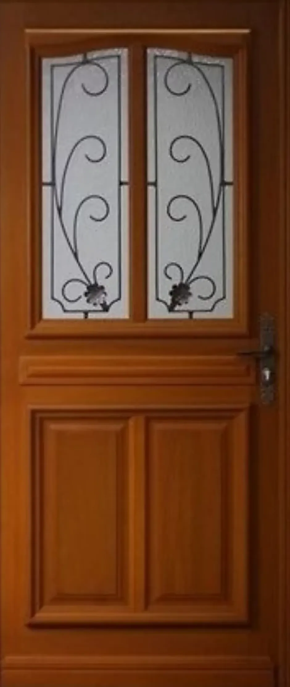 Porte D'entrée Bois Vitrée Mathis, H,200xl,80 Côte Tableau P. Gauche-Gd Menuiseries Outlet