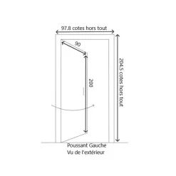 Gd Menuiseries Porte D'entrée Bois Vitrée Santiago Gris Marron Ral7039, H.200 X L.90 Côte Tableau P,gauche