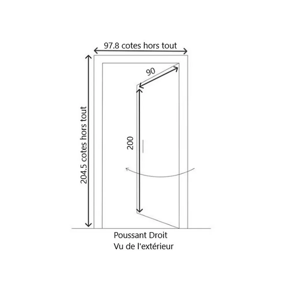 Gd Menuiseries Porte D'entrée Bois Vitrée Sandro Gris Ral7016, H.200 X L.90 Côte Tableau, P.droit, Poignee, Barillet