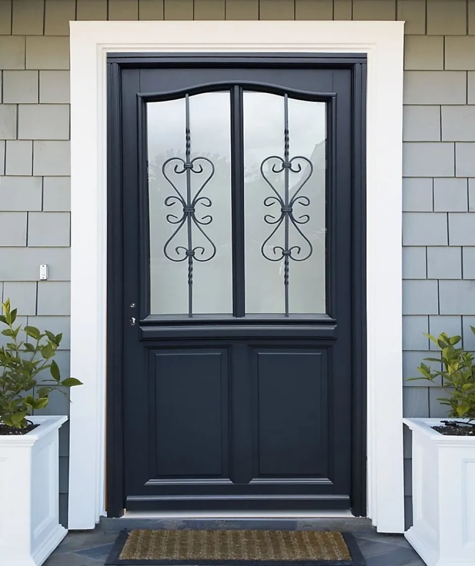 Gd Menuiseries Porte D'entrée Bois Vitrée Sanna, H.215xl.90 Côte Tableau P.droit Poignée, Barillet