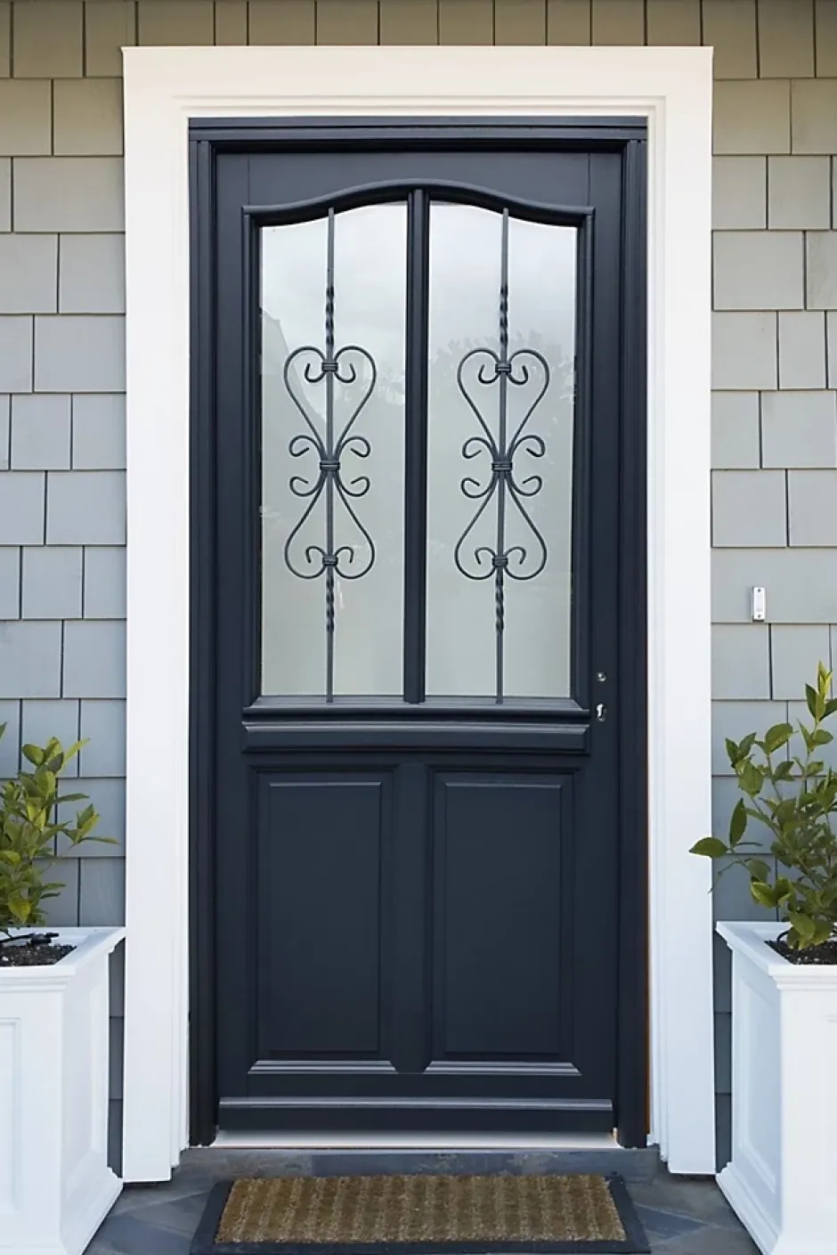 Porte D'entrée Bois Vitrée Sanna, H.215xl.90 Côte Tableau P.gauche, Poignée, Barillet-Gd Menuiseries Discount