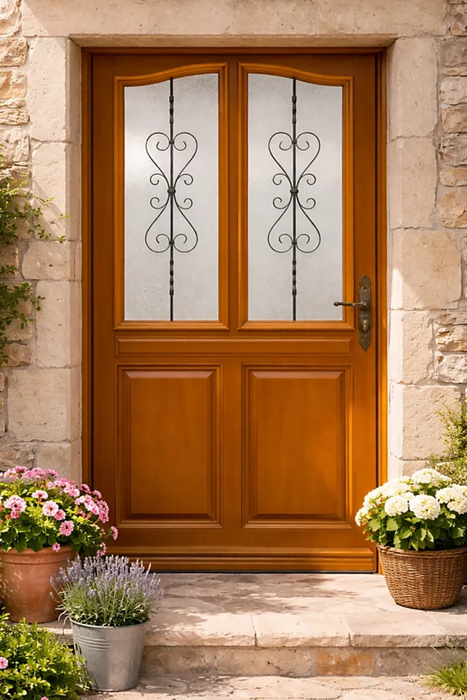 Porte D'entrée Bois Vitrée Sandy, H.215xl.90 Côte Tableau P.gauche-Gd Menuiseries Outlet