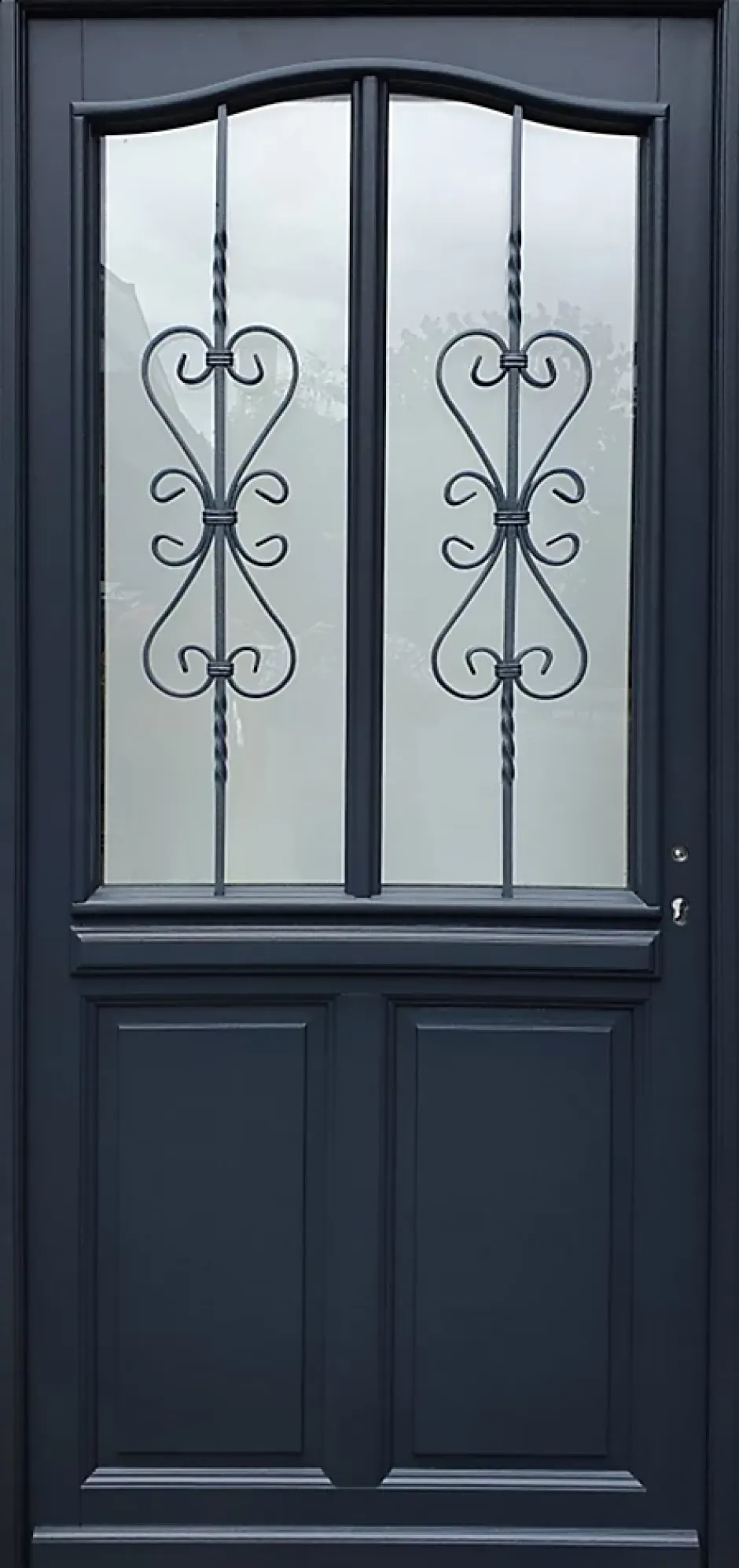 Porte D'entrée Bois Vitrée Sanna, H.215xl.90 Côte Tableau P.gauche-Gd Menuiseries Online