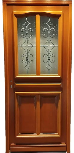 Porte D'entrée Bois Vitrée Vauban, H,200xl,80 Côte Tableau P.droit-Gd Menuiseries