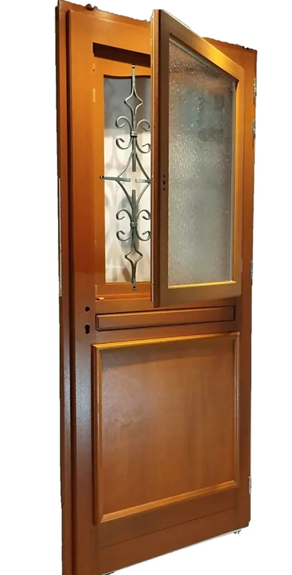 Gd Menuiseries Porte D'entrée Bois Vitrée Vauban, H,200xl,80 P,gauche, Poignée, Barillet Côte Tableau