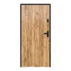 Vente-unique Porte d'entrée en acier pleine H207 x L100 cm effet chêne - épaisseur 55 mm - poussant gauche - AGUEDA