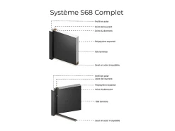 Vente-unique Porte d'entrée en acier pleine et inox H207 x L100 cm anthracite - épaisseur 68 mm - poussant droit - LUSADA