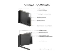 Vente-unique Porte d'entrée en acier pleine et inox H207 x L100 cm anthracite - épaisseur 68 mm - poussant droit - LUSADA