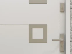 Porte d'entrée en acier pleine et inox H207 x L100 cm blanc - épaisseur 55 mm - poussant gauche - TIFANA-Vente-unique Best