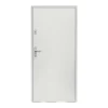 Vente-unique Porte d'entrée en acier pleine H207 x L100 cm blanc - épaisseur 55 mm - poussant droit - AGUEDA