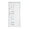 Porte d'entrée en acier pleine et inox H207 x L100 cm blanc - épaisseur 55 mm - poussant droit - TIFANA-Vente-unique Sale