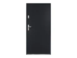 Porte d'entrée en acier pleine H207 x L100 cm anthracite - épaisseur 55 mm - poussant droit - AGUEDA-Vente-unique Sale