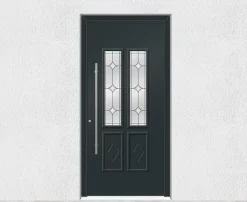 3 in 1 Porte d'entrée en aluminium TRADITIONAL DESIGN 5022-1111-9 RAL 7016 Ep.70mm (L.:900mm x H.:2000mm)