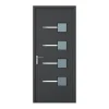 Porte d'entrée en aluminium H218 x L96 cm anthracite - épaisseur 65 mm - poussant droit - AMARES-Vente-unique Sale
