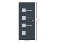 Porte d'entrée en aluminium H218 x L96 cm anthracite - épaisseur 65 mm - poussant droit - AMARES-Vente-unique Sale