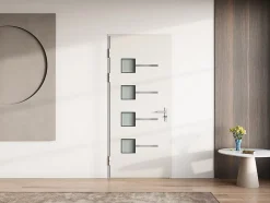 Porte d'entrée en aluminium H218 x L96 cm anthracite - épaisseur 65 mm - poussant droit - AMARES-Vente-unique Sale