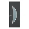 Porte d'entrée en aluminium H218 x L96 cm anthracite - épaisseur 65 mm - poussant droit - DATELO-Vente-unique Online