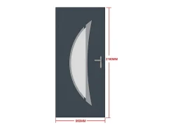 Porte d'entrée en aluminium H218 x L96 cm anthracite - épaisseur 65 mm - poussant droit - DATELO-Vente-unique Online