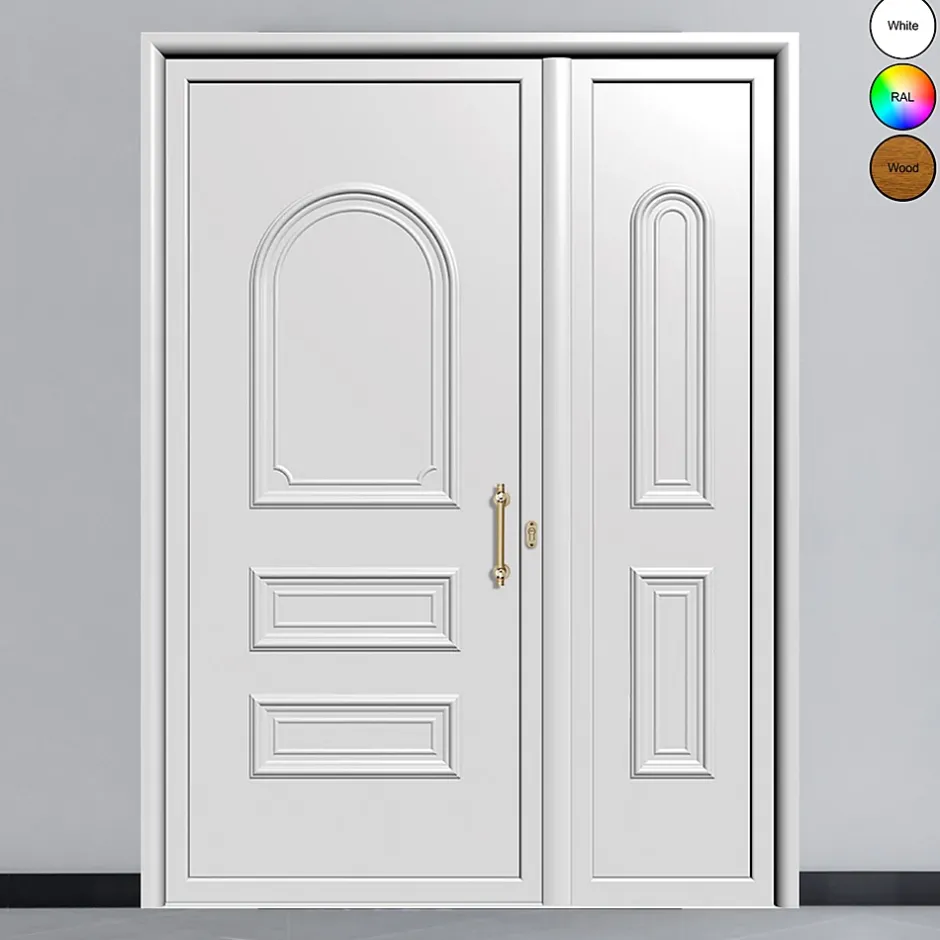 Porte d'entrée en aluminium CLASSIC DESIGN 2301-3360 RAL 9003 ( L.: 160 cm x H.: 200 cm)-3 in 1 Sale