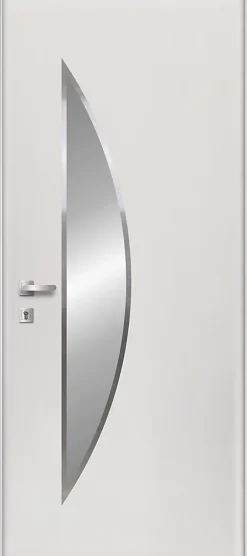 Fortia Porte d'entrée acier blanc RAL 9003 Ricadi 96 x h.218 cm poussant droit