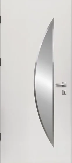 Fortia Porte d'entrée acier blanc RAL 9003 Ricadi 96 x h.218 cm poussant droit