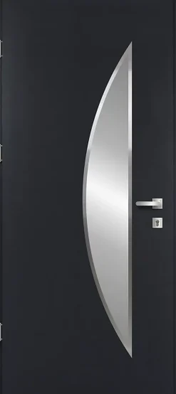 Fortia Porte d'entrée acier gris RAL 7016 Ricardi 96 x h.218 cm poussant droit