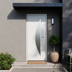 Porte d'entrée acier blanc RAL 9003 Ricadi 96 x h.218 cm poussant gauche-Fortia Online