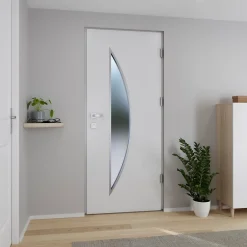 Porte d'entrée acier blanc RAL 9003 Ricadi 96 x h.218 cm poussant gauche-Fortia Online