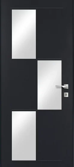 Fortia Porte d'entrée acier gris RAL 7016 Jesolo 96 x h.218 cm poussant gauche