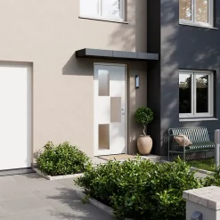 Fortia Porte d'entrée acier blanc RAL 9003 Jesolo 96 x h.218 cm poussant gauche