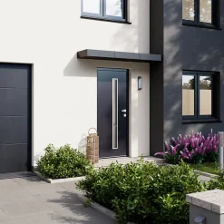 Porte d'entrée acier gris RAL 7016 Pasni 96 x h.218 cm poussant gauche-Fortia Online