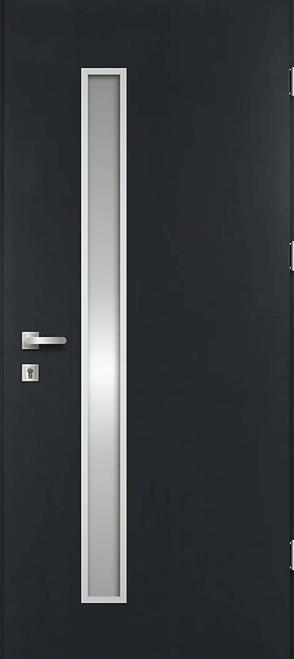 Porte d'entrée acier gris RAL 7016 Pasni 96 x h.218 cm poussant gauche-Fortia Online